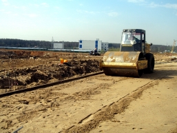 Строительство автомобильной дороги в районе Щербинка